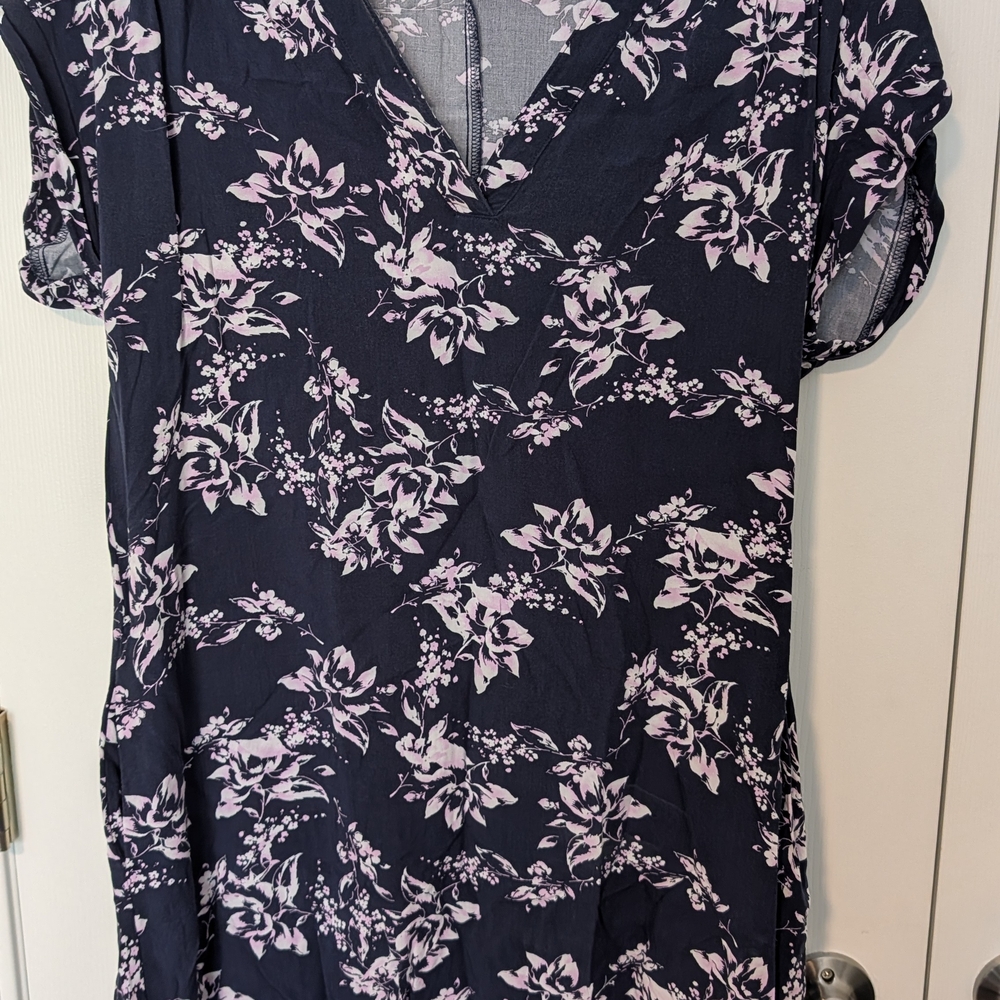 GAP Navy Tunic with Light Pink Floral Print